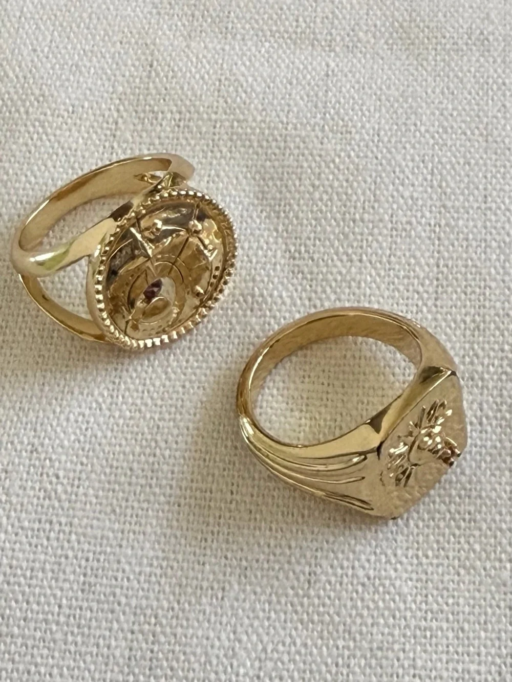 LIKE NEW. Wanderlust+co Birthstone Ring x 2